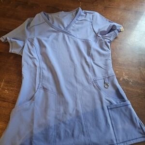 Cherokee F-2625A Infinity Women's Mock Wrap Top Scrub, Ciel, Size S